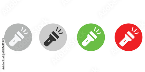 Flashlight flat simple vector icons.