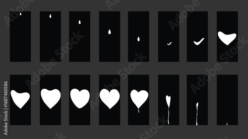 Melting Heart Animation | Frame by Frame Vector Sequence