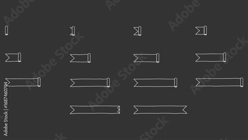 Hand-drawn banner illustrations in various sizes, ideal for UI, labels and badges
