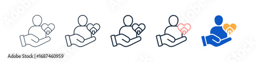 Social Worker different style icons set vector illustration. 