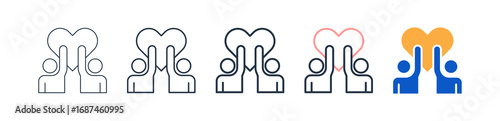 Volunteer different style icons set vector illustration. 