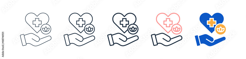 Obraz premium Therapy different style icons set vector illustration. 
