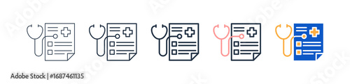 Medical Checkup different style icons set vector illustration. 