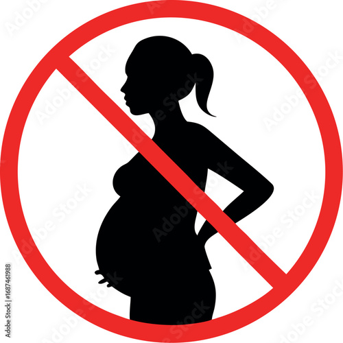 Forbidden sign Pregnancy is prohibited. No pregnant vector 
