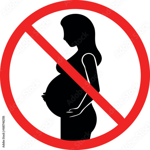 Forbidden sign Pregnancy is prohibited. No pregnant vector 