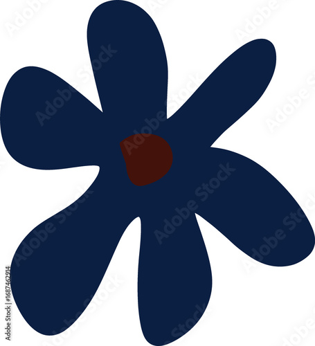 Blue flower isolated on transparent background