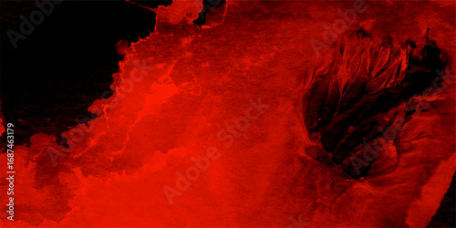 Abstract Watercolor red grunge background painting. Fire & brimstone Abstract red grunge reflection of neon cumulus clouds smoke exploding art background. Old vintage grunge pattern distressed bright 