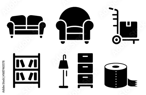Collection of Household Furniture and Objects Icons