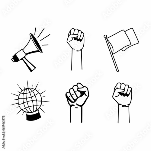 Illustration of black lives matter movement symbols