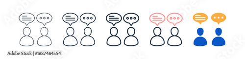 Conversation different style icons set vector illustration. 