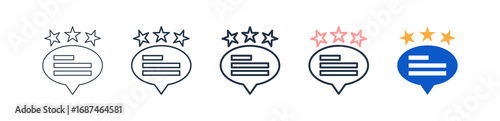 Rating Chat different style icons set vector illustration. 