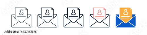 Email different style icons set vector illustration. 