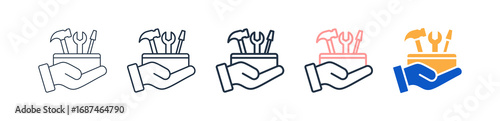 Tools different style icons set vector illustration. 