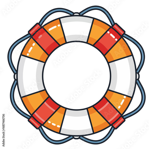 A set of rescue equipment vector icons featuring a lifebuoy and a multi-tool, representing safety, survival, and emergency tools