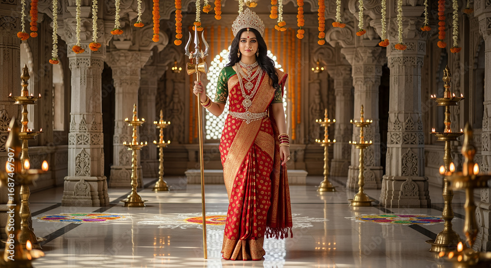 Naklejka premium Navratri 2025 series, poster for Navratri 2025 celebrations, wishes
