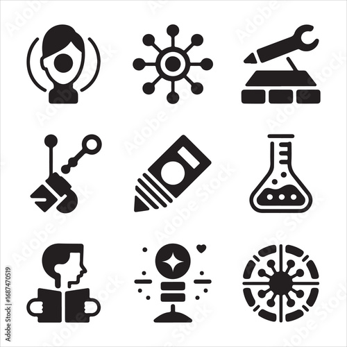 science icons set