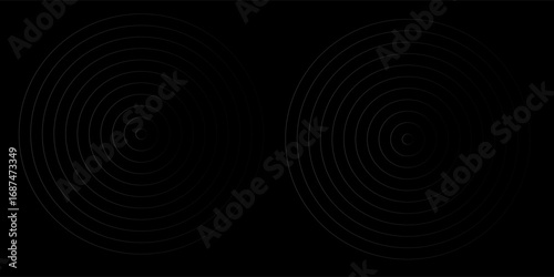 Halftone circular dotted frames set. Circle dots texture isolated on white background. Vector abstract design element spiral circle sound wave vector logo modern black and white simple