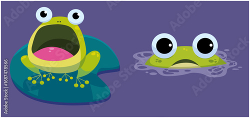 Funny frog vector ai