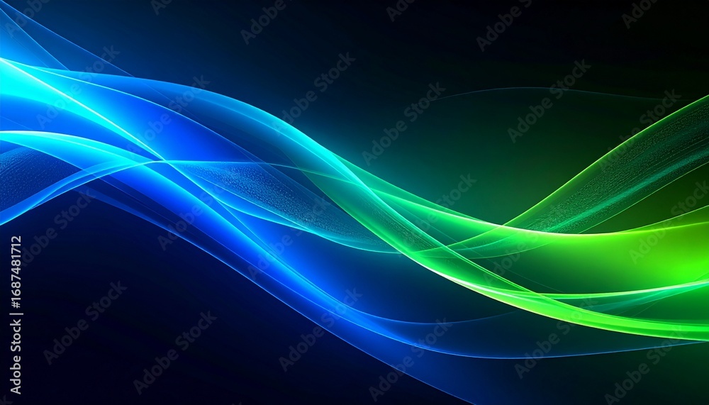 Naklejka premium Abstract blue and green flowing lines