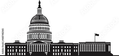 a black silhouette of the united states capitol building