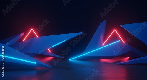 Abstract neon triangles