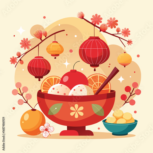 Gradient dongzhi festival greetingvector desogn