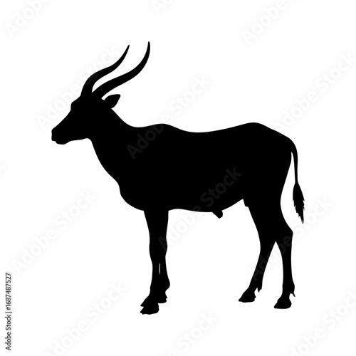 Elegant antelope silhouette, majestic wild animal for nature designs, conservation projects, safari themes