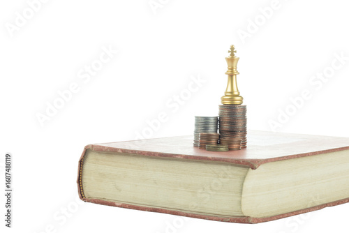 Knowledge is power for wealth creation through education and strategic investment. isolated on white background with clipping path.