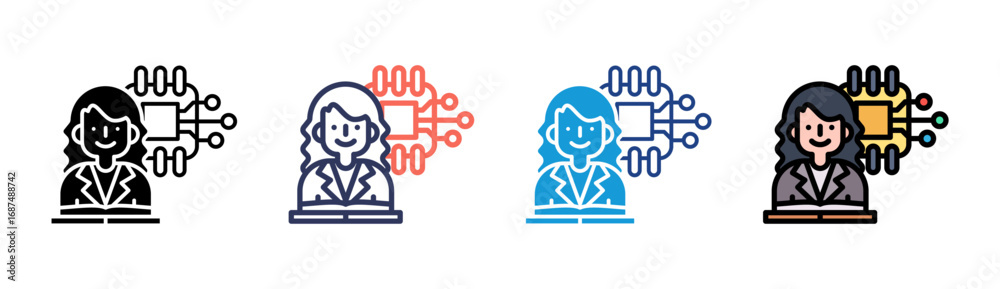 Naklejka premium Student Engagement Icon Set Multiple Style Collection
