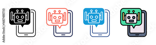 Virtual Assistants Icon Set Multiple Style Collection