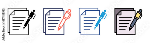Text Summarization Icon Set Multiple Style Collection