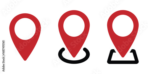 Location or address icon. GPS map symbol in different style. Transparent vector