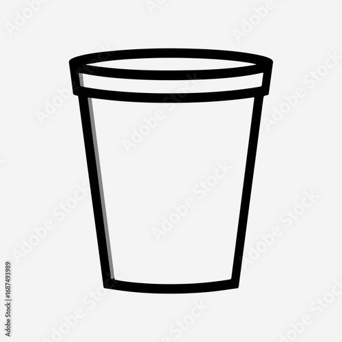 Wallpaper Mural Empty Bucket Isolated Flat Drawing Illustration Art, Bucket Minimalist Simple Icon Symbol Graphic Set Torontodigital.ca