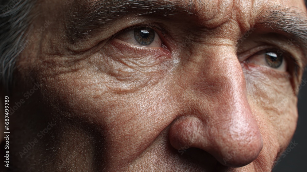 Obraz premium closeup portrait of a thoughtful senior man