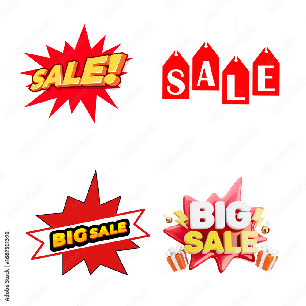 Fototapeta premium Big Sale Banner | Discount Promotion Label | Shopping Offer Typography Design