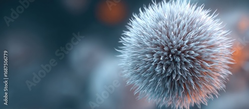 Spiked sphere on blurred background