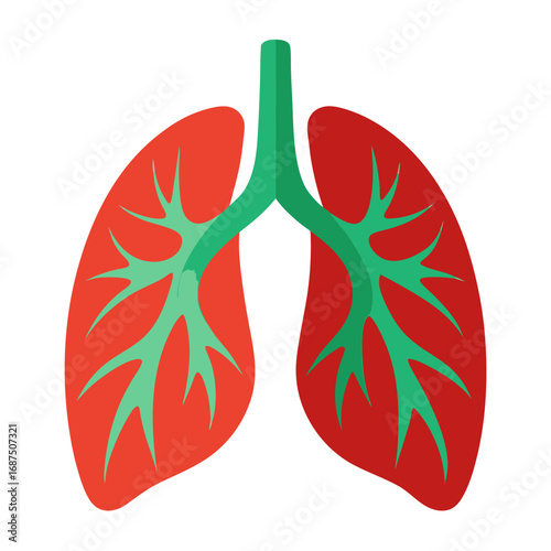 Vibrant illustration of healthy human lungs, perfect for medical, educational, or health-related projects