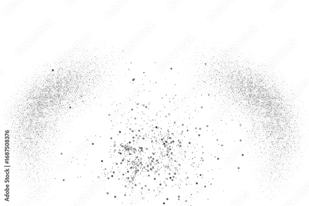 Obraz premium Grey dust explosion with particles isolated on transparent background for design