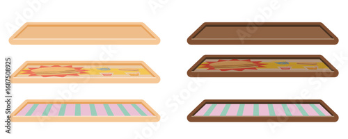 フードトレイアイコンセット｜シンプルで使いやすい飲食店用トレイ素材(Food Tray Icon Set | Simple and Versatile Restaurant Trays)