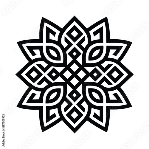 Geometric Floral Silhouette Vector Art Design
