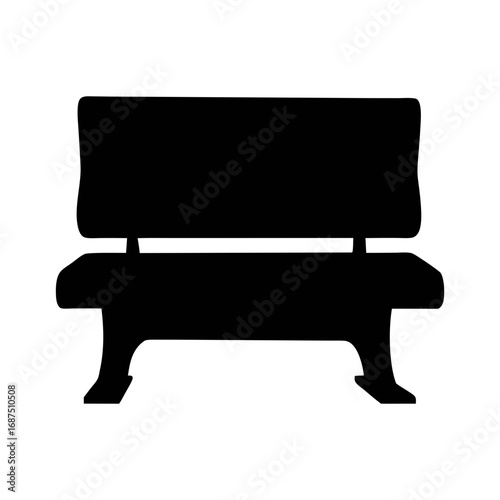 Park bench silhouette vector graphic design for outdoor furniture and public seating areas design