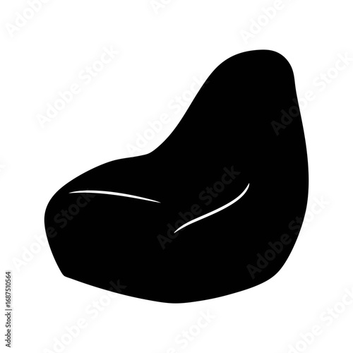 Black bean bag chair illustration for comfortable seating and modern home decor ideas designs