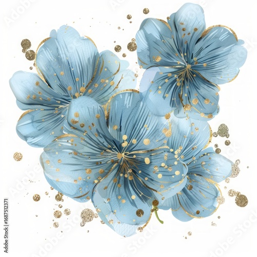 botanical watercolor design with flowers and leaves