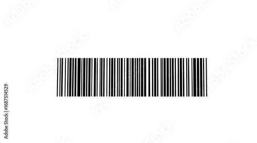Horizontal Barcode – Rectangular Black and White Parallel Line Graphic Isolated on Transparent Background