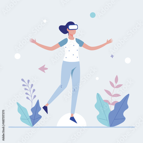 Immersive Virtual Reality Experience A Woman's Journey into Digital Worlds and Cutting Edge Technology Unveiling New Horizons