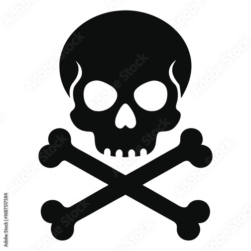 Stylized Skull and Crossbones Emblematic of Danger Pirate Symbolism and Mortality Cautionary Reminder of Peril