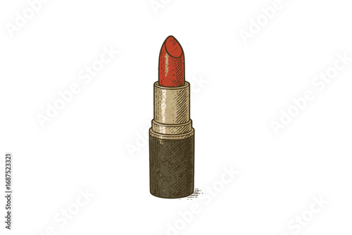 Red Lipstick Cosmetic Illustration
