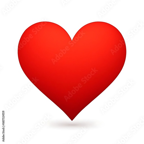 Free Download Red Heart Shape Centered On White Background - GFXLoad