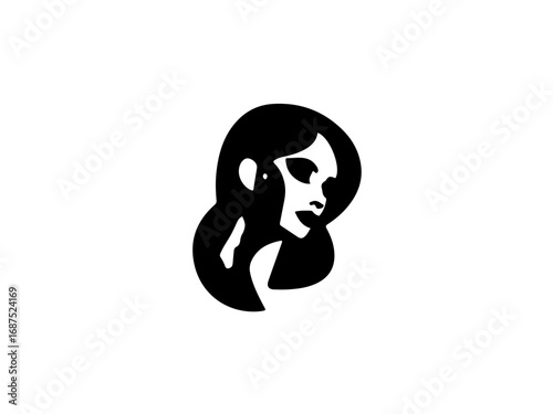 Elegant modern silhouette of a woman's profile conveying confidence and style