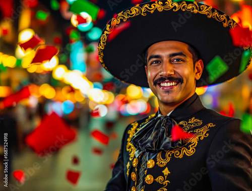 Traditional Mexican Mariachi Dressed for Independence Day Festivities